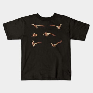 Velociraptor in brown 3 Kids T-Shirt